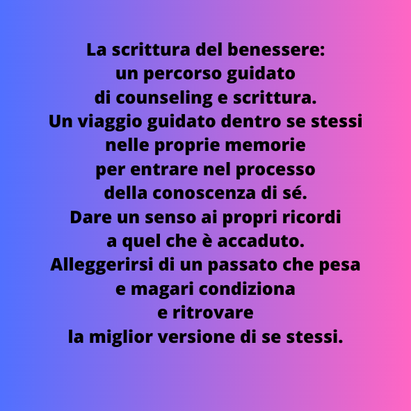 scrittura autobiografica/scrittura del benessere